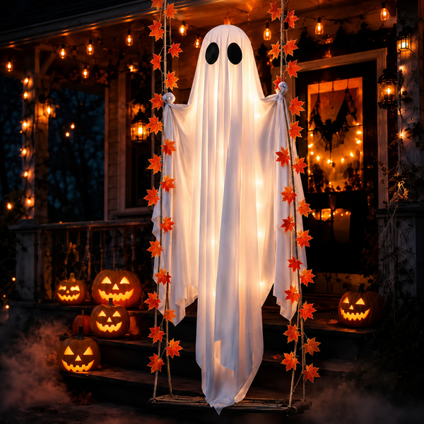 5FT Lighted Halloween Ghost Swing👻