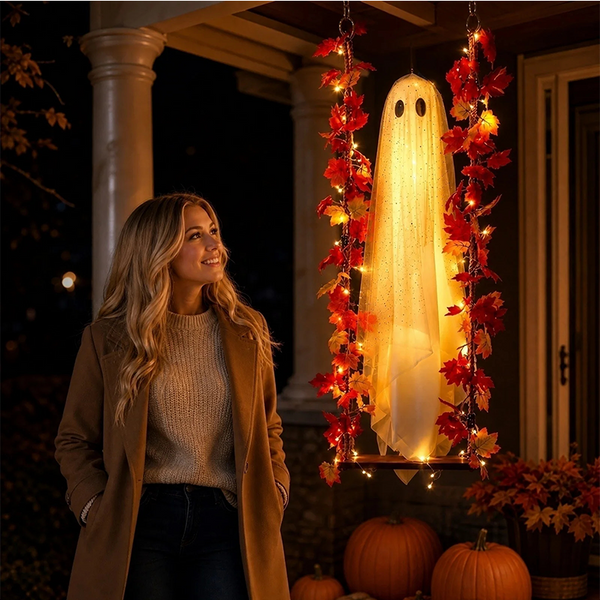 5FT Lighted Halloween Ghost Swing👻